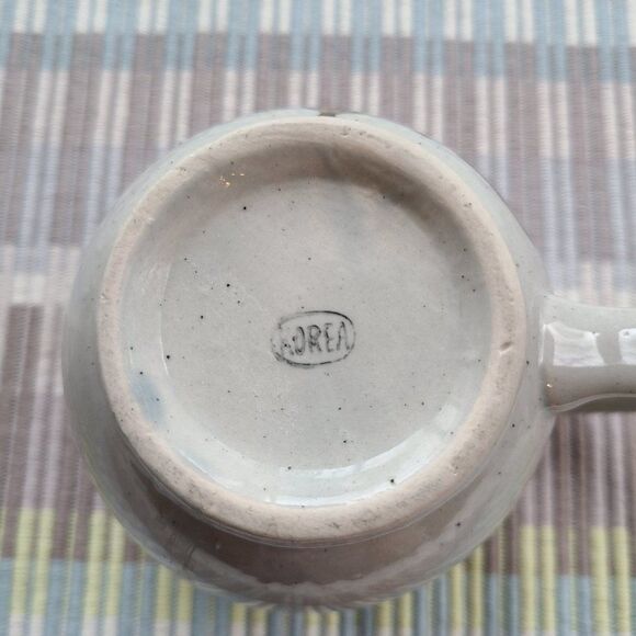 Handcrafted Ceramic Pottery Stoneware Mug Autumn Leaves Speckled Finish Korea - Picture 8 of 9